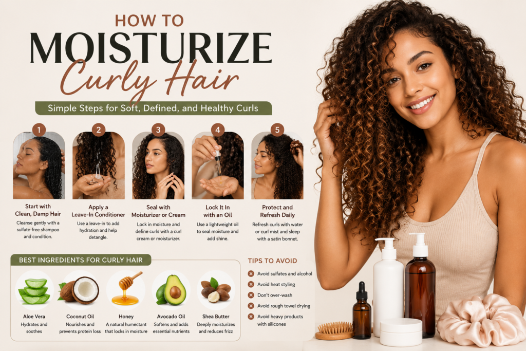 Cara melembapkan rambut keriting