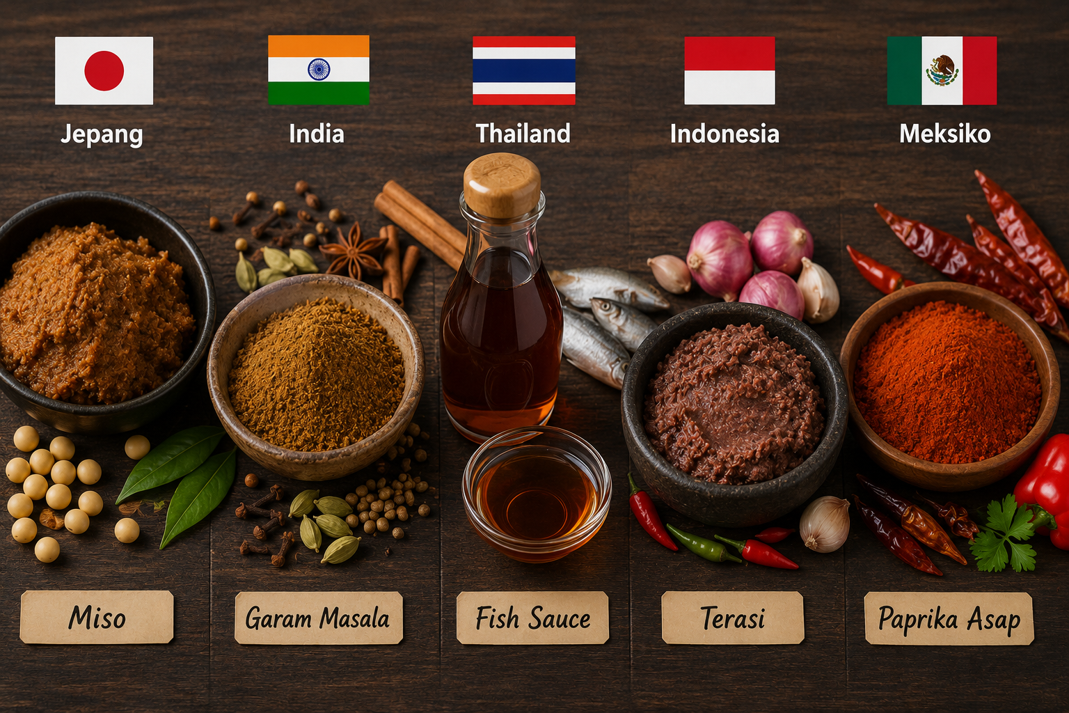 5 negara dengan bumbu masakan paling ikonik di dunia
